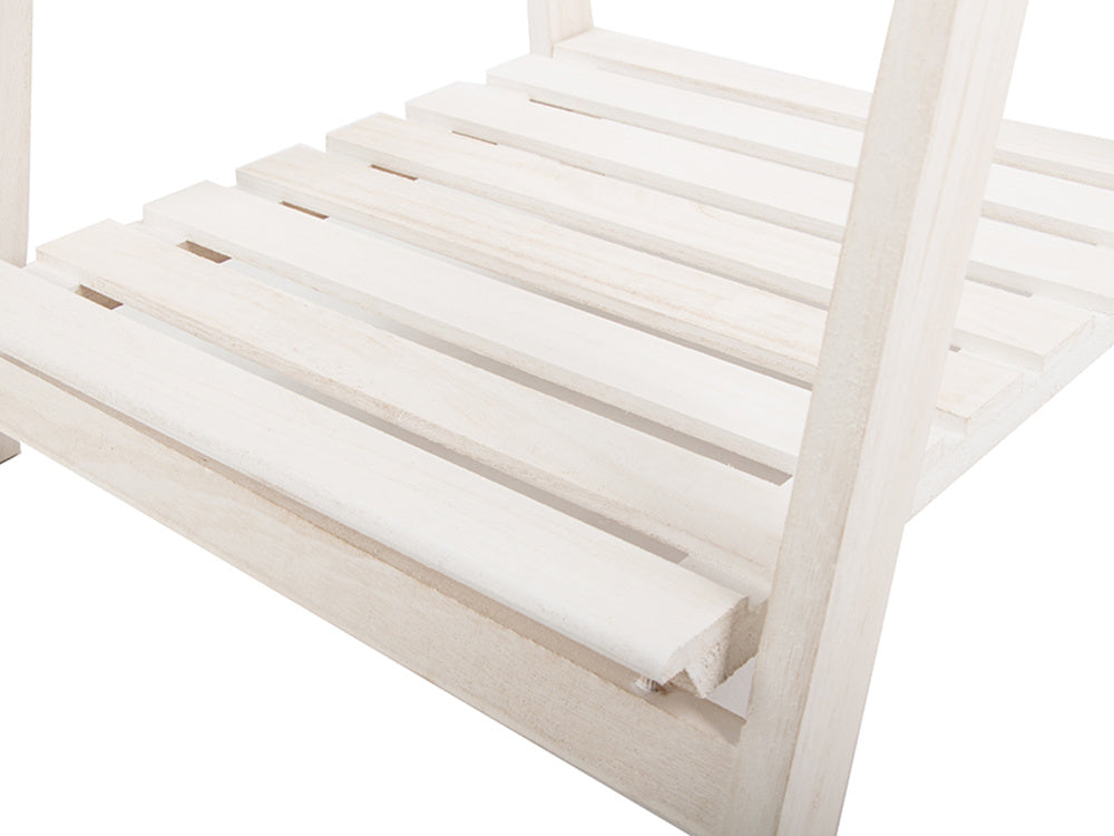 Medinės nuolatinės gėlių lysvės kopėčios trys lentynos augalų lentyna, Baltas, Szín, Fehér