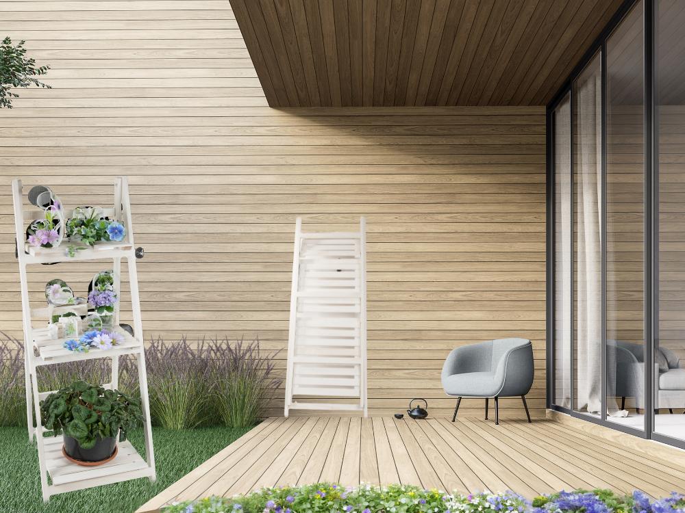 Medinės nuolatinės gėlių lysvės kopėčios trys lentynos augalų lentyna, Baltas, Szín, Fehér