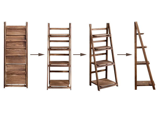 Gėlynas aukštas medinis vazonas 4 pakopų knygų spinta, Ruda, Szín, Barna