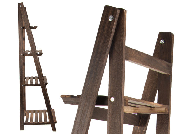 Gėlynas aukštas medinis vazonas 4 pakopų knygų spinta, Ruda, Szín, Barna