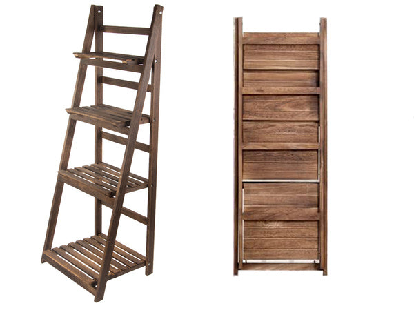 Gėlynas aukštas medinis vazonas 4 pakopų knygų spinta, Ruda, Szín, Barna