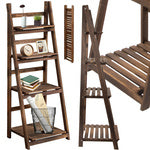 Gėlynas aukštas medinis vazonas 4 pakopų knygų spinta, Ruda, Szín, Barna