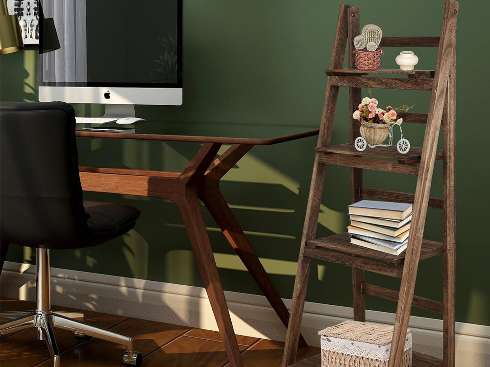 Gėlynas aukštas medinis vazonas 4 pakopų knygų spinta, Ruda, Szín, Barna