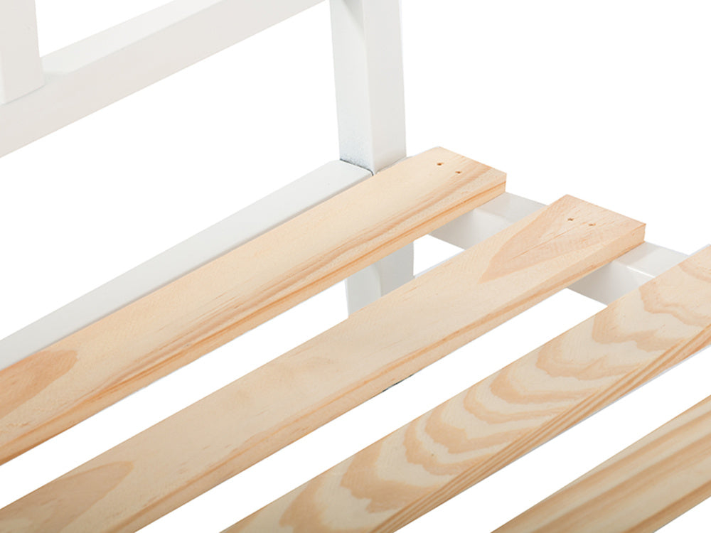 Medinis gėlynas vazoninėms gėlėms dviejų aukštų lentyna ant ratų terasa, Baltas, Szín, Fehér