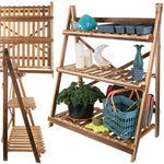 Gėlių vazonas aukštas medinis gėlių lovelis 3 pakopų knygų spinta