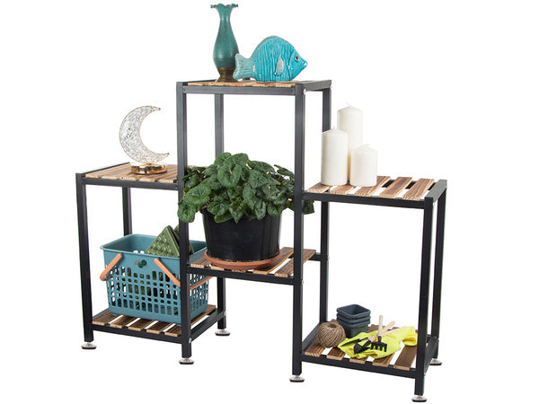 Gėlių vazonas aukštas medinis gėlių lovelis 3 pakopų knygų spinta