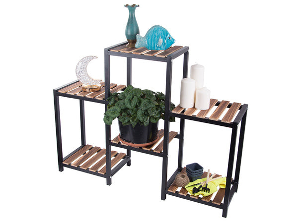 Gėlių vazonas aukštas medinis gėlių lovelis 3 pakopų knygų spinta