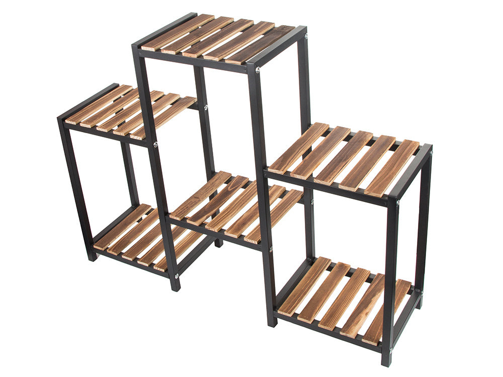 Gėlių vazonas aukštas medinis gėlių lovelis 3 pakopų knygų spinta