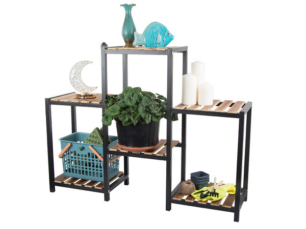 Gėlių vazonas aukštas medinis gėlių lovelis 3 pakopų knygų spinta