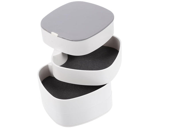 Skrynelė kosmetikos organizatorius papuošalų dėklas su veidrodžiu 4 pakopos