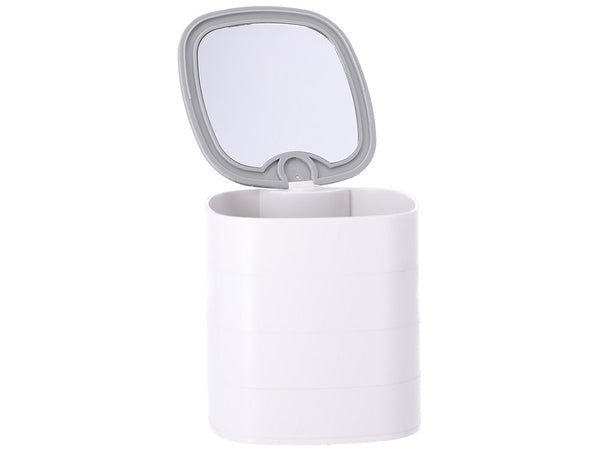 Skrynelė kosmetikos organizatorius papuošalų dėklas su veidrodžiu 4 pakopos