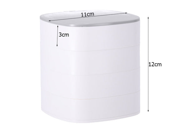 Skrynelė kosmetikos organizatorius papuošalų dėklas su veidrodžiu 4 pakopos