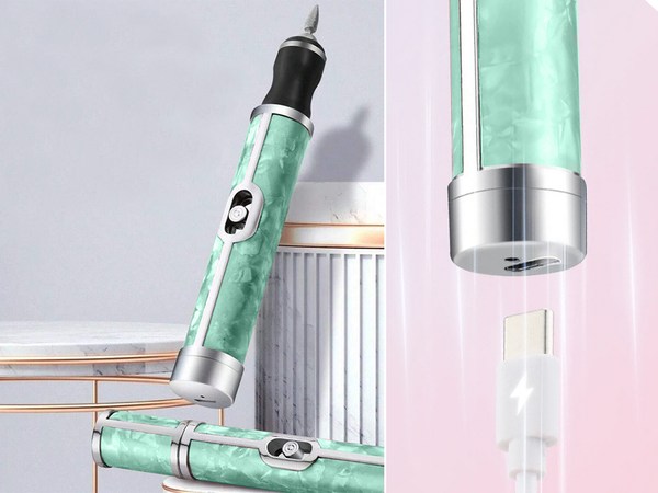 Nagų frezavimo mašina manikiūro pedikiūro frezų rinkinys usb įkraunama baterija, Žalia, Szín, Zöld