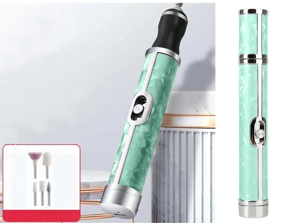 Nagų frezavimo mašina manikiūro pedikiūro frezų rinkinys usb įkraunama baterija, Žalia, Szín, Zöld