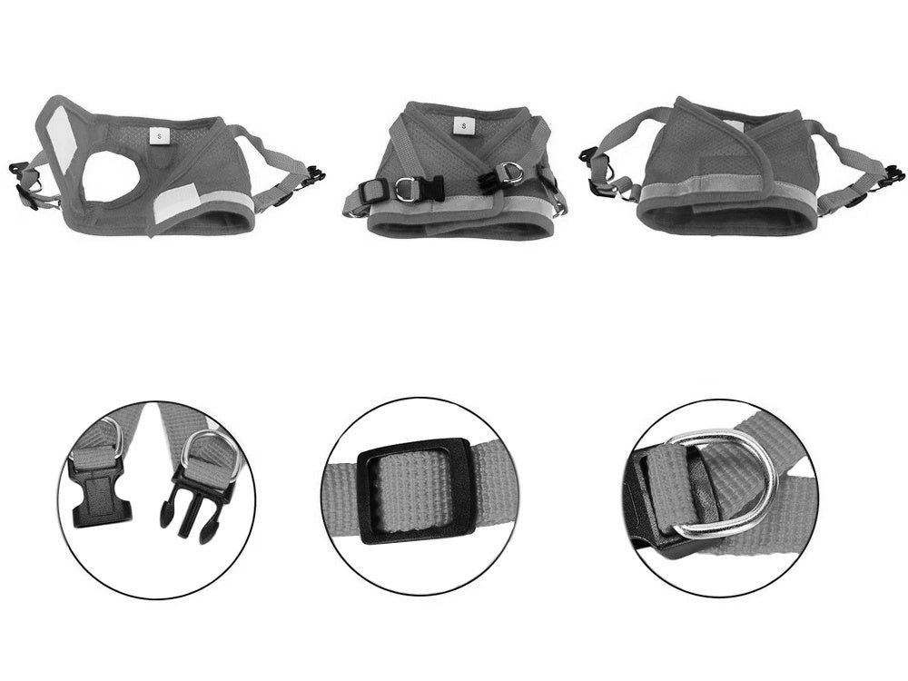 Minkštas minkštas stiprus atšvaitas xs bespaudžiantys vaikščiojimo diržai šunims katėms triušiams minkštas stiprus atšvaitas xs, Pilka, Szín, Szürke