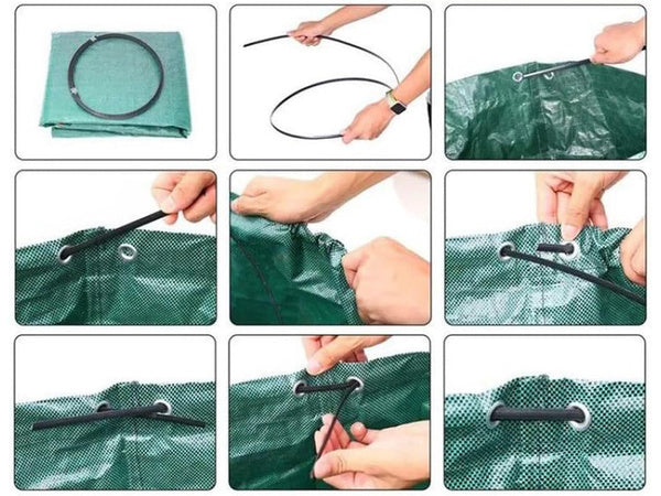 Sodo maišas maišas sodo lapų gaudyklė žolės konteineris 120l stiprus didelis