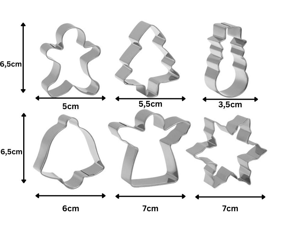 Kepimo skardos 6 dalių kalėdinių meduolių rinkinys plienas
