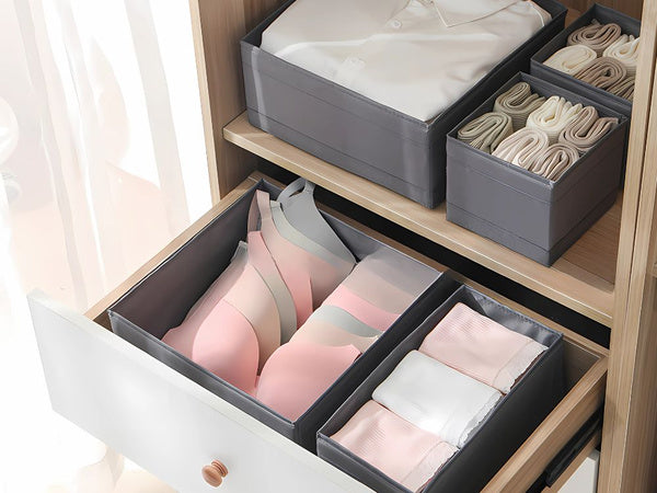 Tekstilinis organizatorius lininių drabužių batų stalčius pilkos spalvos, Pilka, Szín, Szürke