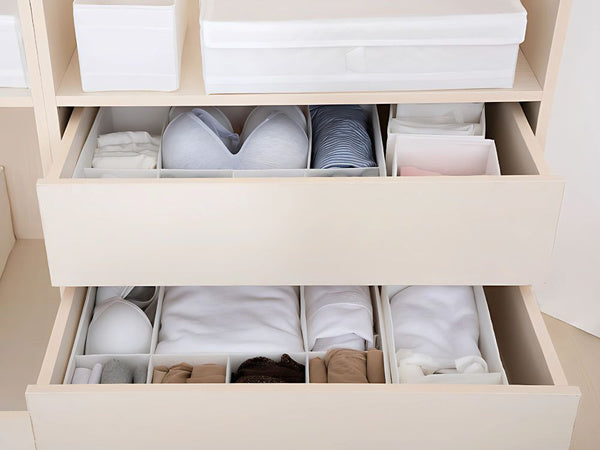 Apatinio trikotažo organizatoriaus kojinių stalčių spintos skirtukų įdėklas baltas, Baltas, Szín, Fehér