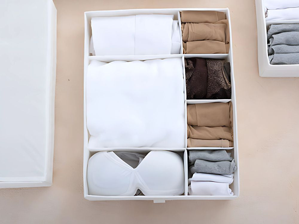 Apatinio trikotažo organizatoriaus kojinių stalčių spintos skirtukų įdėklas baltas, Baltas, Szín, Fehér