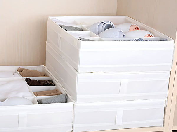 Apatinio trikotažo organizatoriaus kojinių stalčių spintos skirtukų įdėklas baltas, Baltas, Szín, Fehér