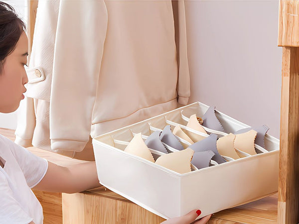 Liemenėlės organizatorius 6 skyriai spintos stalčiui baltas, Baltas, Szín, Fehér