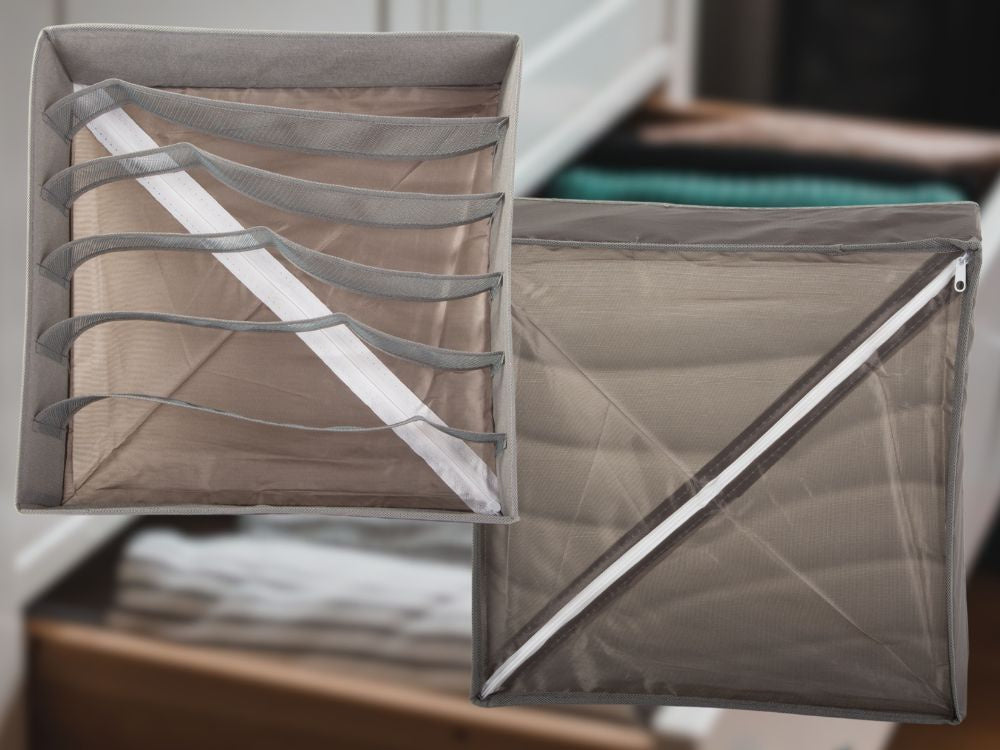 Liemenėlės organizatorius 6 skyriai spintos stalčiui pilka, Pilka, Szín, Szürke