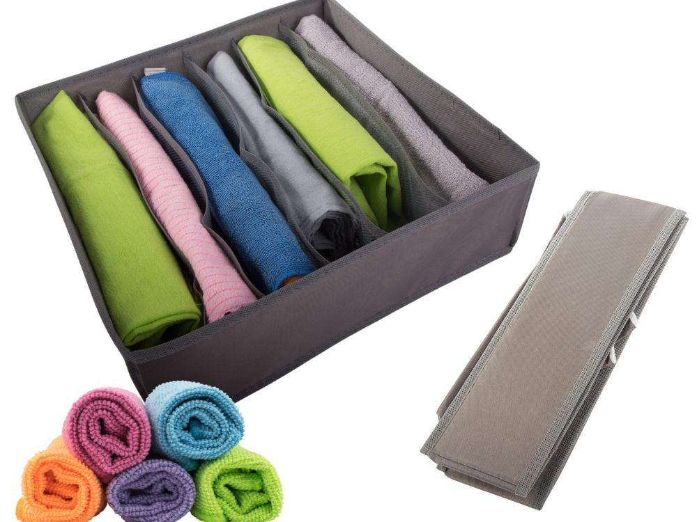 Liemenėlės organizatorius 6 skyriai spintos stalčiui pilka, Pilka, Szín, Szürke