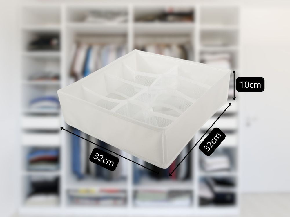 Apatinių drabužių organizatorius spintos stalčiui 8 skyriai, Baltas, Szín, Fehér