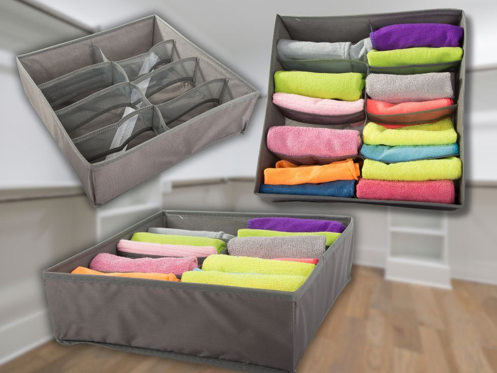 Skalbinių organizatorius spintos stalčiui 8 skyriai, Pilka, Szín, Szürke