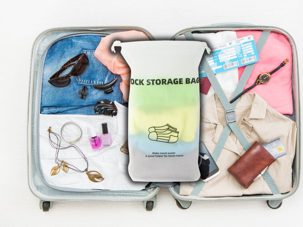 Kelioninis kojinių krepšys lėktuvo organizatorius, atsparus vandeniui, skirtas kelionėms