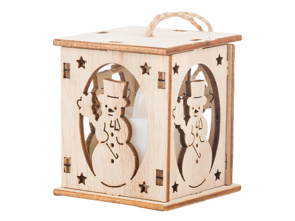 Medinis kabantis kalėdų eglutės žibintas apšvietimas kalėdinė dekoracija sniego senis