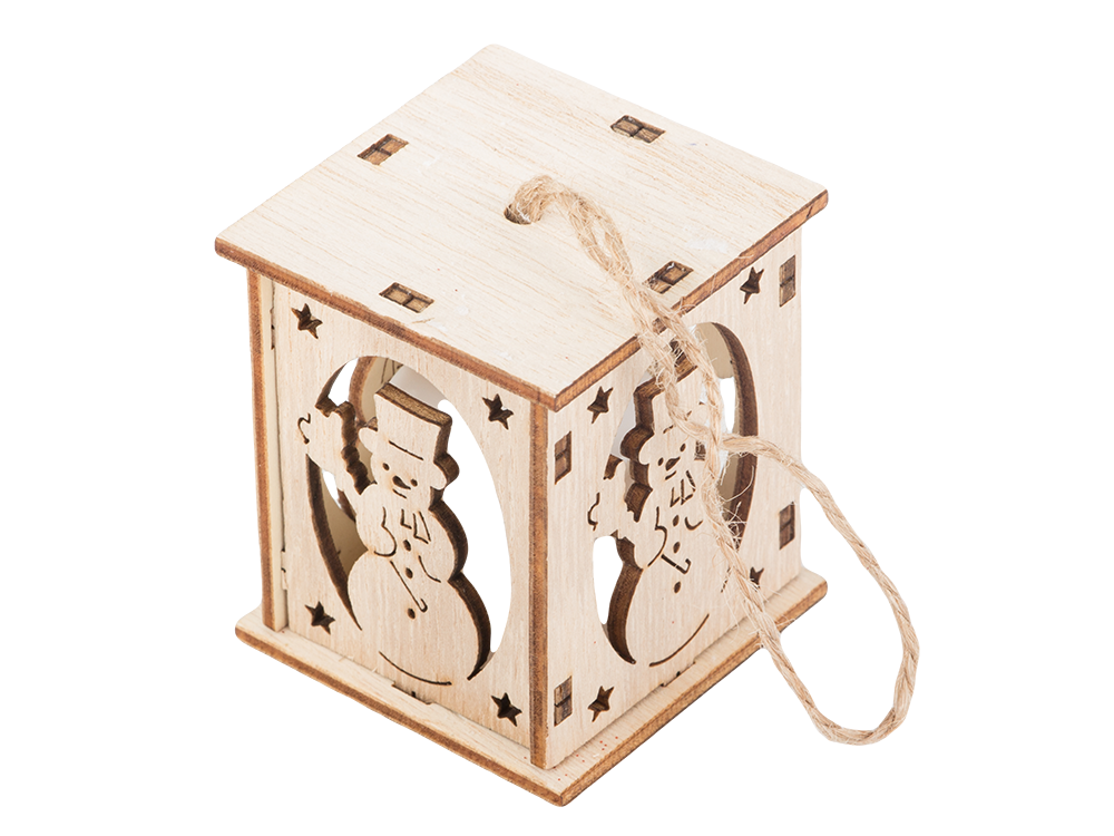 Medinis kabantis kalėdų eglutės žibintas apšvietimas kalėdinė dekoracija sniego senis