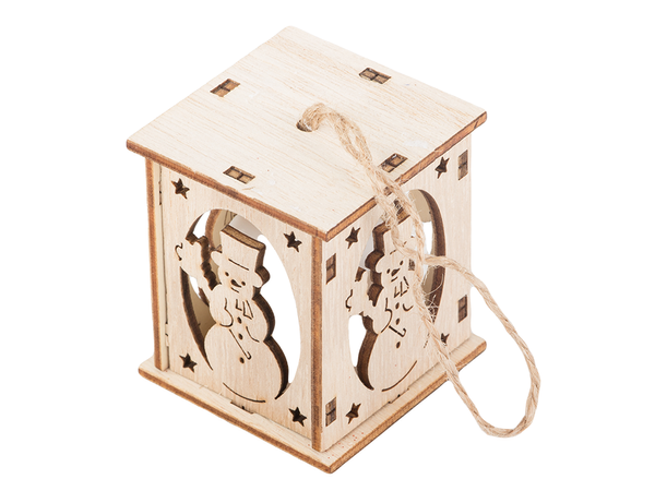 Medinis kabantis kalėdų eglutės žibintas apšvietimas kalėdinė dekoracija sniego senis