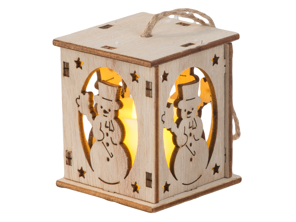 Medinis kabantis kalėdų eglutės žibintas apšvietimas kalėdinė dekoracija sniego senis