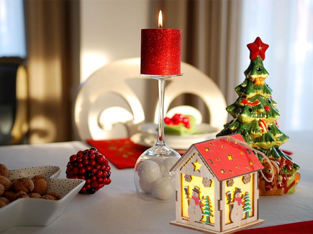 Medinis kabantis žibintas kalėdų eglutės apšvietimas kalėdinė dekoracija sniego senis