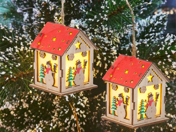 Medinis kabantis žibintas kalėdų eglutės apšvietimas kalėdinė dekoracija sniego senis