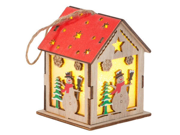 Medinis kabantis žibintas kalėdų eglutės apšvietimas kalėdinė dekoracija sniego senis