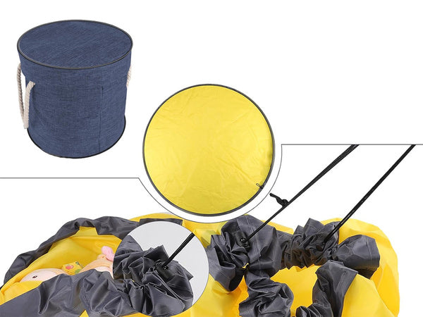 Žaislų dėžė blokeliai su kilimėliu, organizuojantis krepšys žaislų dėžė su dangčiu ir rankenomis, Mėlyna, Szín, Kék