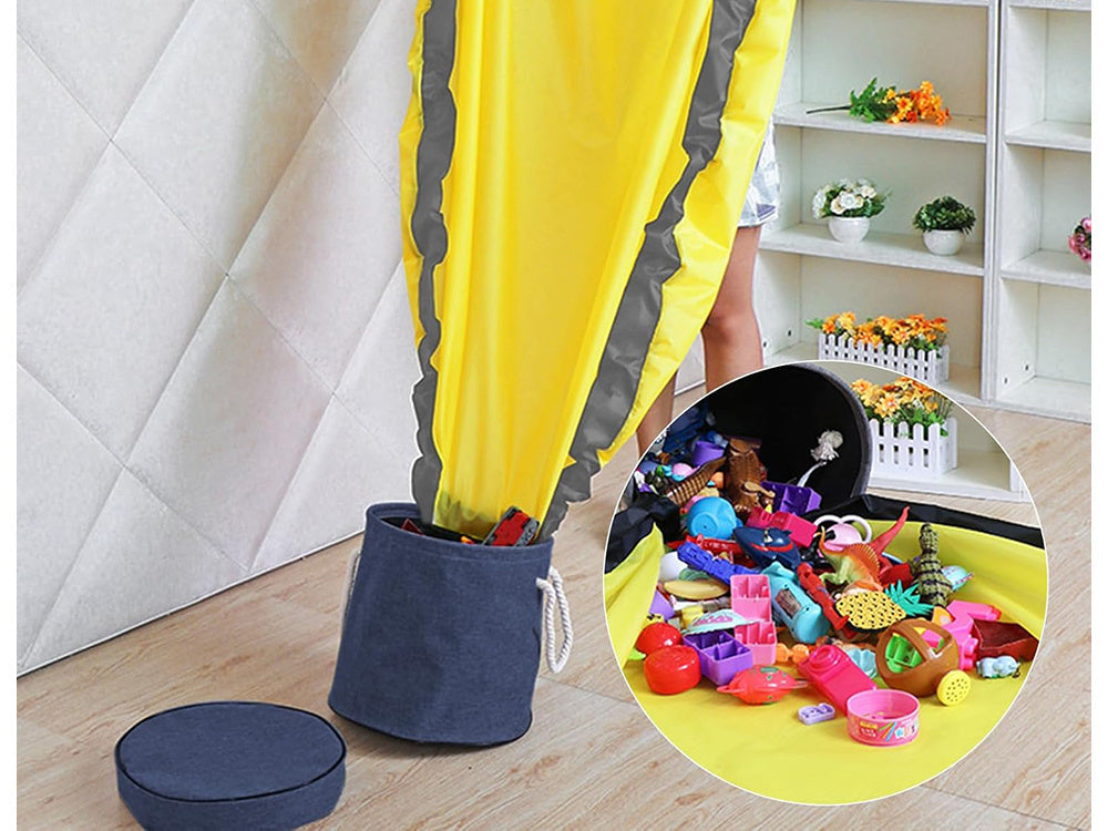 Žaislų dėžė blokeliai su kilimėliu, organizuojantis krepšys žaislų dėžė su dangčiu ir rankenomis, Mėlyna, Szín, Kék