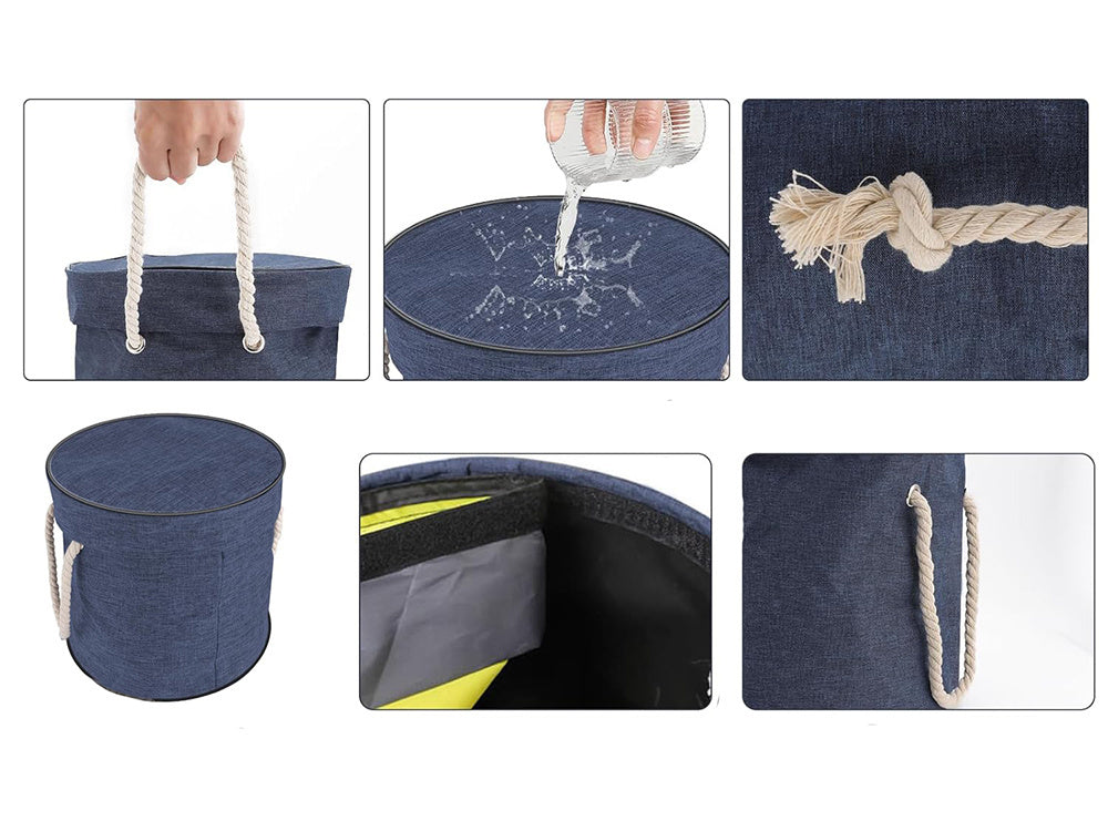 Žaislų dėžė blokeliai su kilimėliu, organizuojantis krepšys žaislų dėžė su dangčiu ir rankenomis, Mėlyna, Szín, Kék