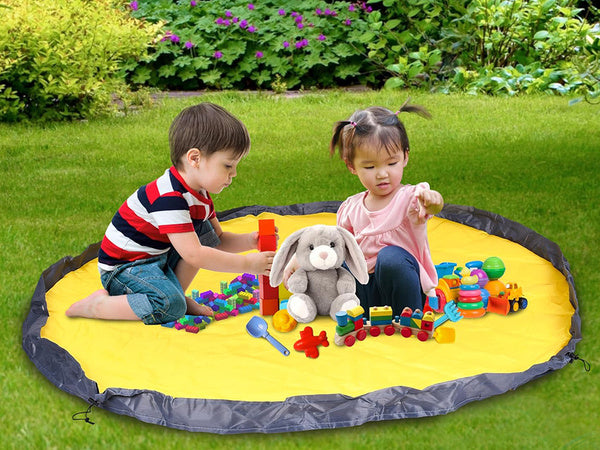 Žaislų dėžė blokeliai su kilimėliu, organizuojantis krepšys žaislų dėžė su dangčiu ir rankenomis, Mėlyna, Szín, Kék