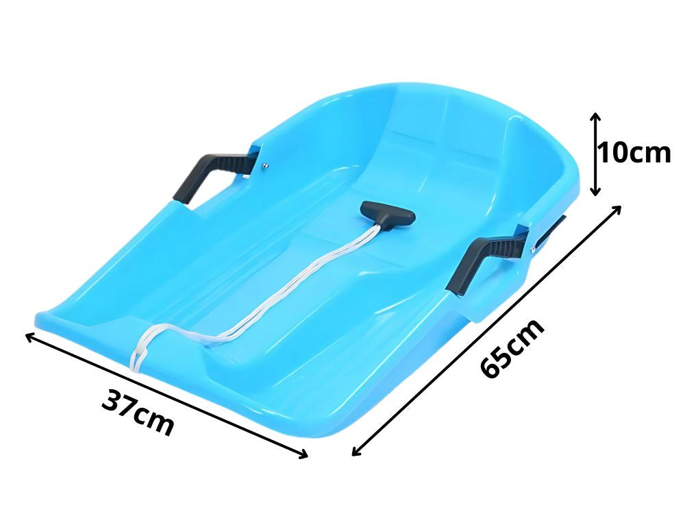 Plastikinės rogutės su atlošu, stabdžiais ir traukimo virve