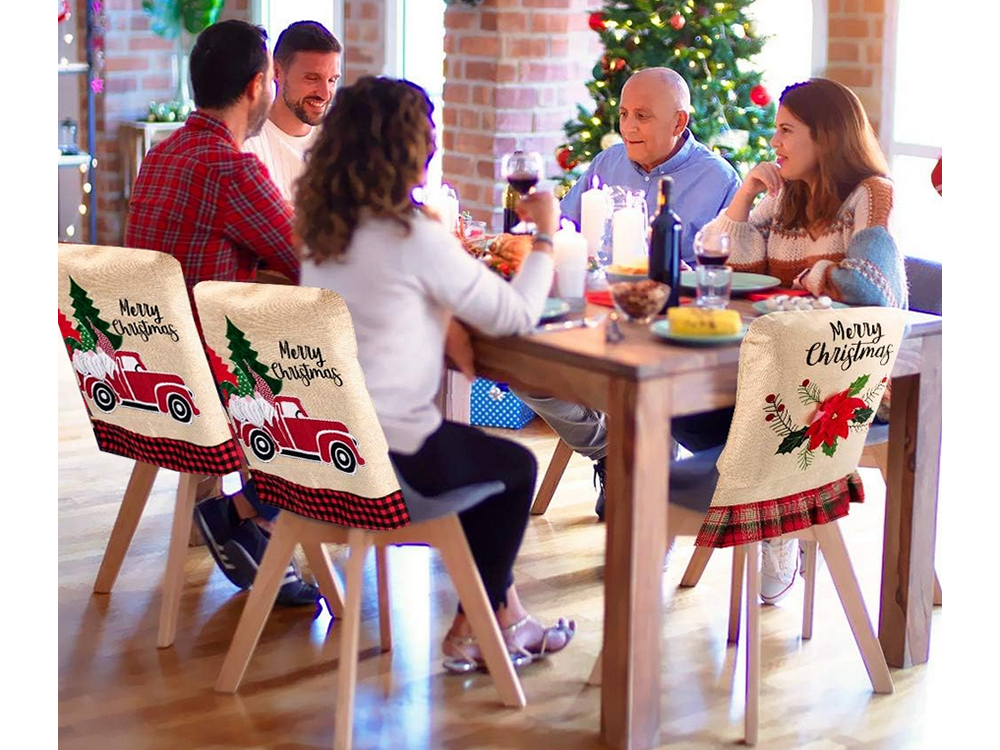 Kėdės atlošo užvalkalas kalėdinė dekoracija kalėdinė dekoracija dekoracija