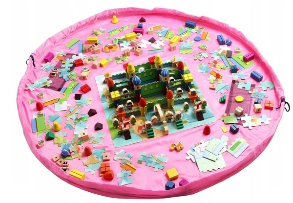 Žaidimų kilimėlis žaislų krepšys žaislų krepšys žaislų šiukšliadėžė grindų organizatoriaus krepšys, Rožinė, Szín, Rózsaszín