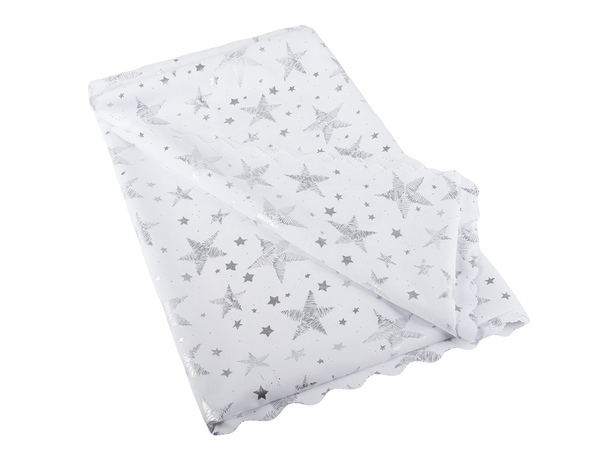 Kalėdinė staltiesė kalėdos baltos žvaigždės snaigės 140x220cm