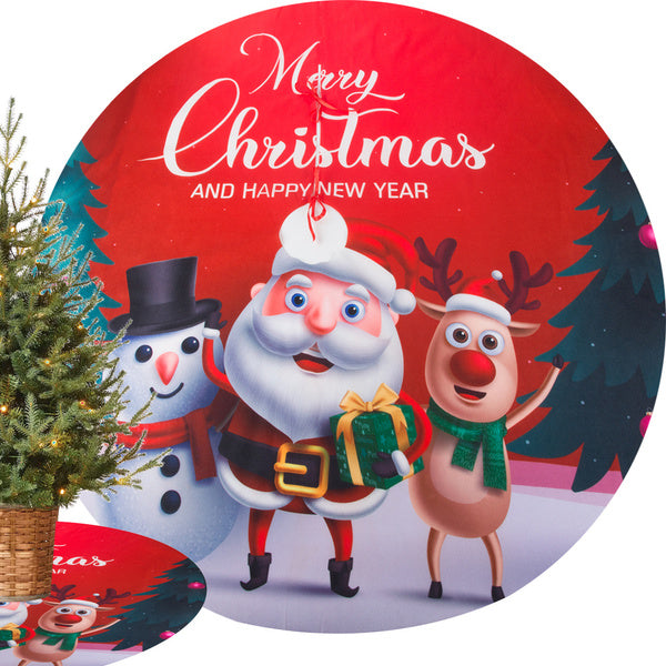 Kalėdų eglutės kilimėlis kalėdų dangtelis dovanų pakuotė apvalus