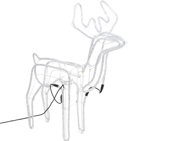 Šviečiantis šiaurės elnias 216 vadovaujama kalėdinė dekoracija su judančia galva didelis sodas, Šalta balta, Szín, Hideg fehér