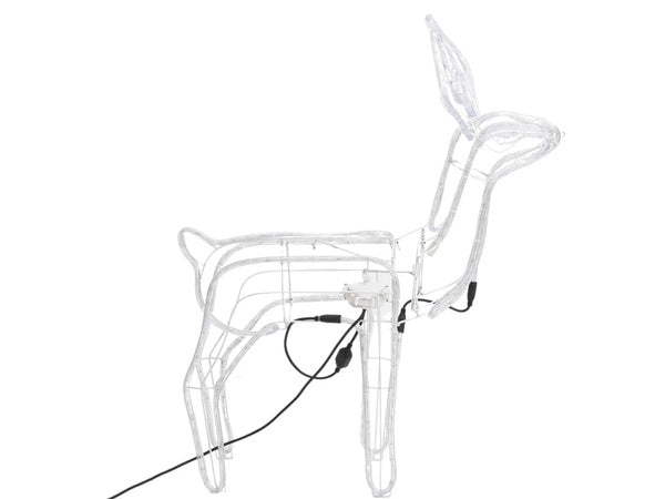 Šviečiantis šiaurės elnias 216 vadovaujama kalėdinė dekoracija su judančia galva didelis sodas, Šalta balta, Szín, Hideg fehér