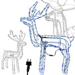 Šviečiantis šiaurės elnias 216 vadovaujama kalėdinė dekoracija su judančia galva didelis sodas, Šalta balta, Szín, Hideg fehér